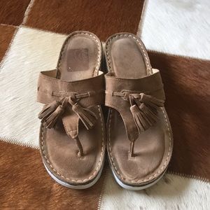 Suede sandals!